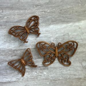 Vintage 70’s Homeco set of 3 butterflies wall decor